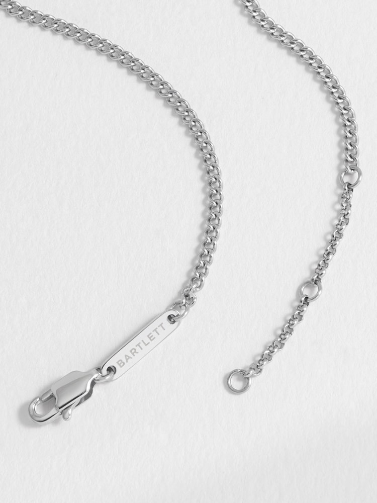Bartlett Mens Silver Tone Fine Curb Chain Bracelet - Image 4 of 4 Bartlett Mens Silver Tone Fine Curb Chain Bracelet - Image 4 of 4