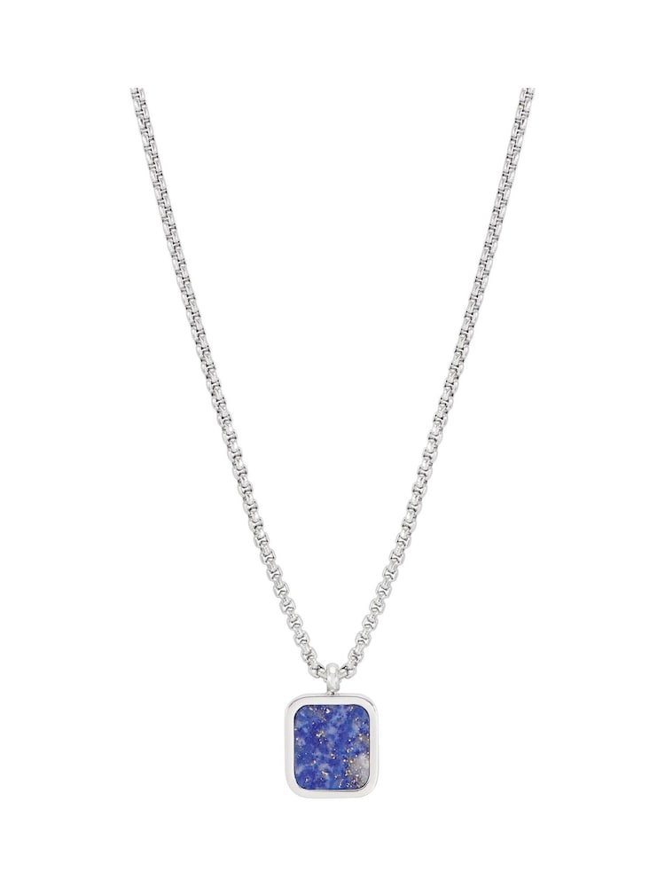Bartlett Mens Silver Tone Square Lapis Lazuli Pendant Necklace - Image 1 of 4 Bartlett Mens Silver Tone Square Lapis Lazuli Pendant Necklace - Image 1 of 4