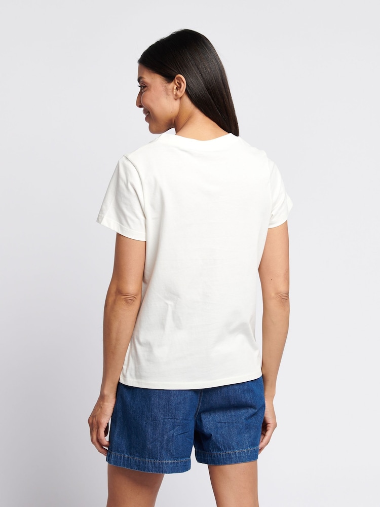 U.S. Polo Assn. Cream Womens Regular Fit V-Neck T-Shirt - Image 2 of 7