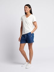 U.S. Polo Assn. Cream Womens Regular Fit V-Neck T-Shirt - Image 3 of 7