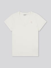 U.S. Polo Assn. Cream Womens Regular Fit V-Neck T-Shirt - Image 5 of 7