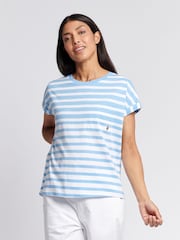 U.S. Polo Assn Blue Womens Stripe Slub  T-Shirt - Image 1 of 7