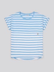 U.S. Polo Assn Blue Womens Stripe Slub  T-Shirt - Image 5 of 7