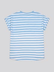 U.S. Polo Assn Blue Womens Stripe Slub  T-Shirt - Image 6 of 7