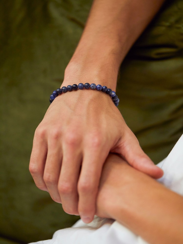 Bartlett Mens Blue Lapiz Beaded Bracelet - Image 2 of 3