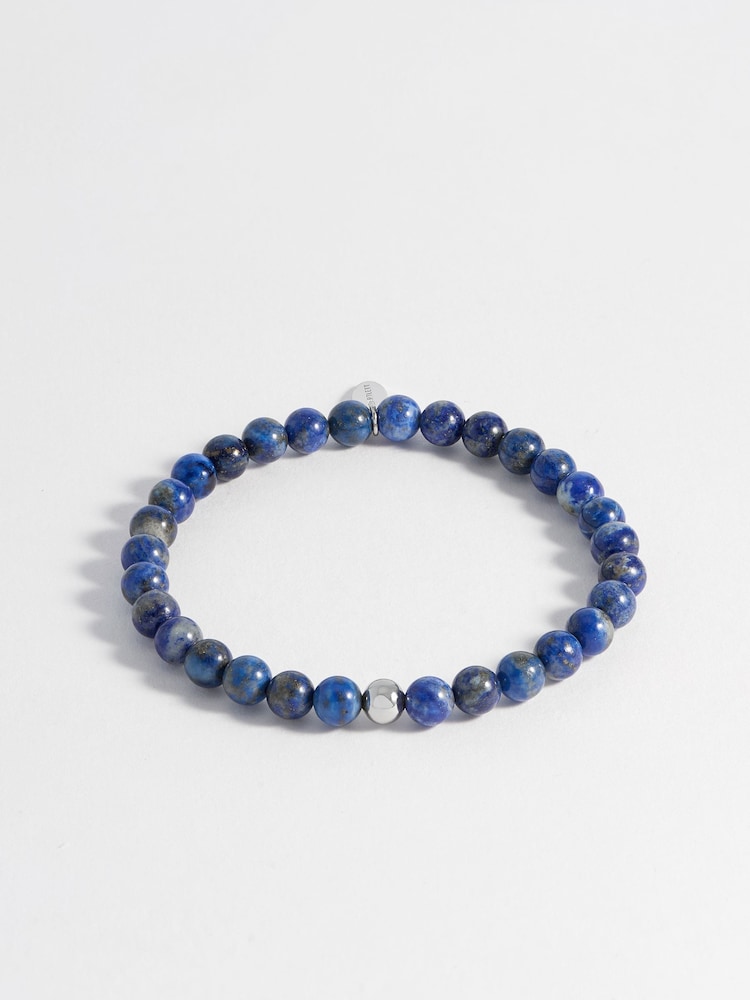 Bartlett Mens Blue Lapiz Beaded Bracelet - Image 3 of 3 Bartlett Mens Blue Lapiz Beaded Bracelet - Image 3 of 3