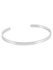 Bartlett Mens Silver Tone Fine Bangle - Image 1 of 4