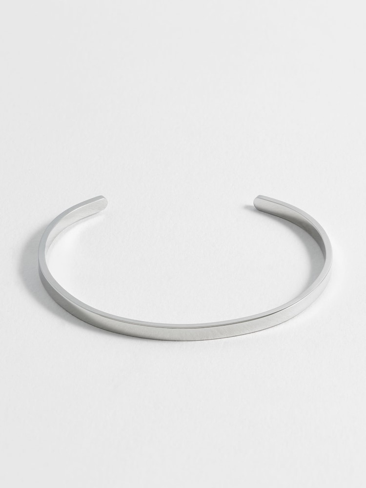 Bartlett Mens Silver Tone Fine Bangle - Image 2 of 4