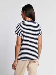 Azul - U.S. Polo Assn Womens Stripe Crew Neck T-Shirt - Imagen 2 de 7