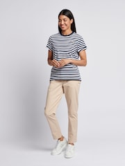 Azul - U.S. Polo Assn Womens Stripe Crew Neck T-Shirt - Imagen 3 de 7