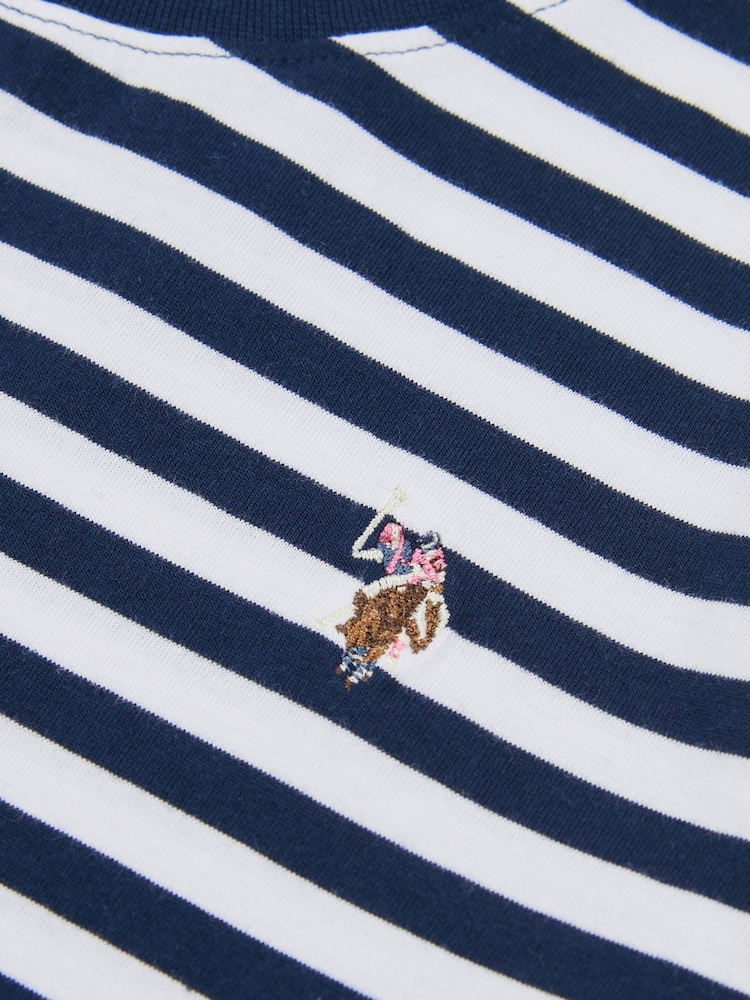 Azul - U.S. Polo Assn Womens Stripe Crew Neck T-Shirt - Imagen 7 de 7