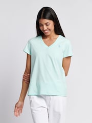 U.S. Polo Assn. Blue Womens Regular Fit V-Neck T-Shirt - Image 1 of 7