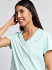 U.S. Polo Assn. Blue Womens Regular Fit V-Neck T-Shirt - Image 2 of 7