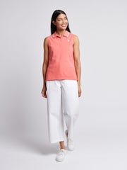 U.S. Polo Assn. Pink Womens Sleeveless Polo Shirt - Image 3 of 7