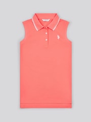 U.S. Polo Assn. Pink Womens Sleeveless Polo Shirt - Image 5 of 7