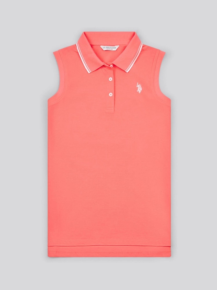 U.S. Polo Assn. Pink Womens Sleeveless Polo Shirt - Image 5 of 7