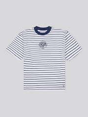U.S. Polo Assn Blue Womens Monogram Rope Stripe T-Shirts - Image 5 of 8