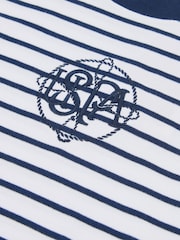 U.S. Polo Assn Blue Womens Monogram Rope Stripe T-Shirts - Image 7 of 8