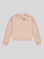U.S. Polo Assn Natural Womens Collared Stripe Sweatshirt - Image 5 of 7