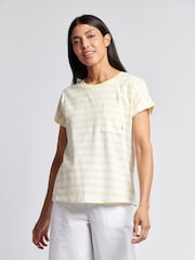 U.S. Polo Assn Yellow Womens Stripe Slub  T-Shirt - Image 1 of 7