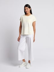 U.S. Polo Assn Yellow Womens Stripe Slub  T-Shirt - Image 3 of 7