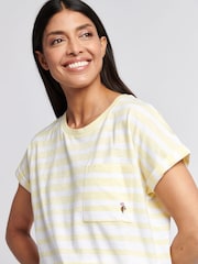 U.S. Polo Assn Yellow Womens Stripe Slub  T-Shirt - Image 4 of 7