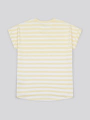 U.S. Polo Assn Yellow Womens Stripe Slub  T-Shirt - Image 6 of 7