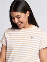 Natural - U.S. Polo Assn Womens Stripe Crew Neck T-Shirt - Imagen 4 de 7
