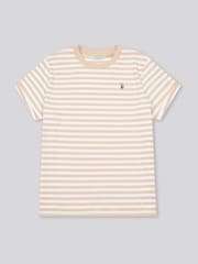 Natural - U.S. Polo Assn Womens Stripe Crew Neck T-Shirt - Imagen 5 de 7