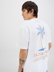 JACK & JONES Brown Short Sleeve Summer Back Print T-Shirt - Image 1 of 5