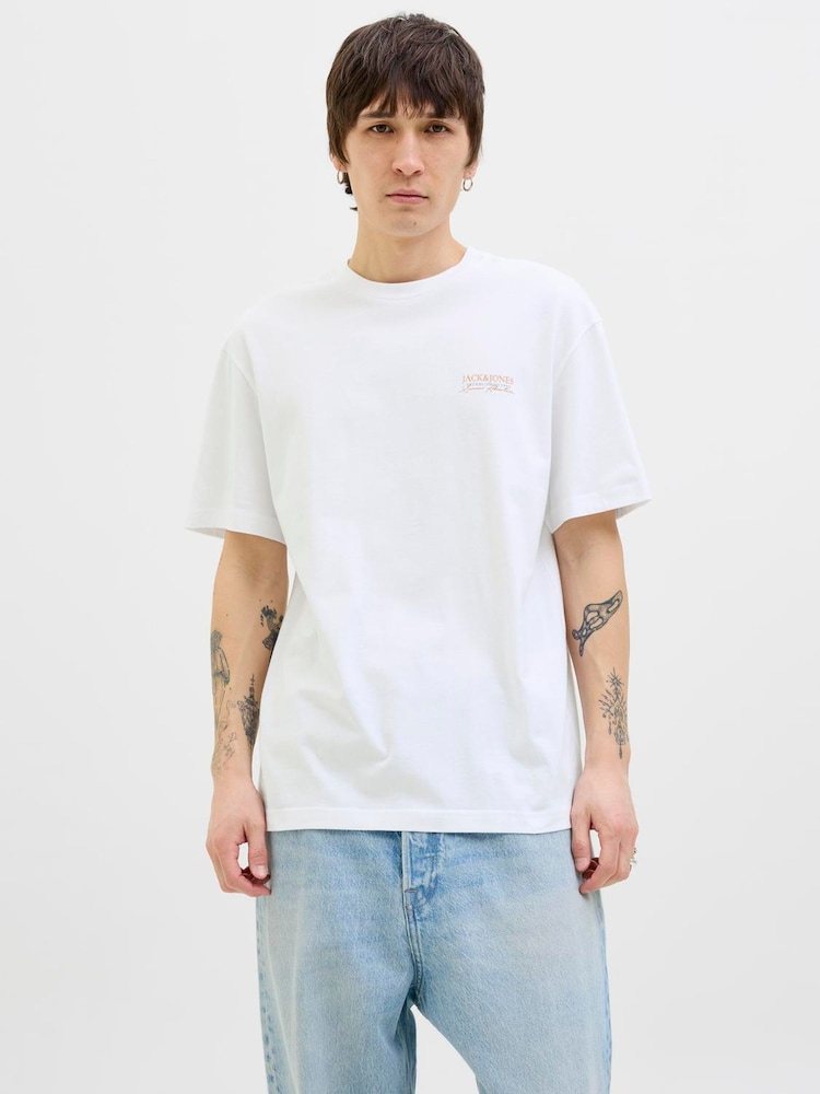 JACK & JONES Brown Short Sleeve Summer Back Print T-Shirt - Image 2 of 5