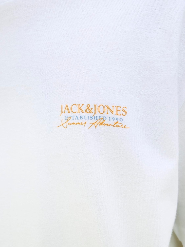 JACK & JONES White White Short Sleeve Summer Back Print T-Shirt - Image 5 of 5 JACK & JONES White White Short Sleeve Summer Back Print T-Shirt - Image 5 of 5