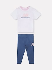 New Balance Blue Kids Jersey T-Shirt & Leggings Set - Image 1 of 5