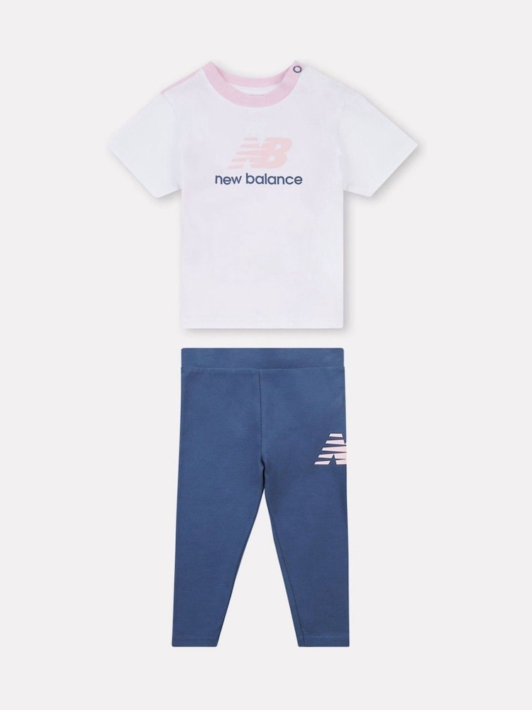 New Balance Blue Kids Jersey T-Shirt & Leggings Set - Image 1 of 5