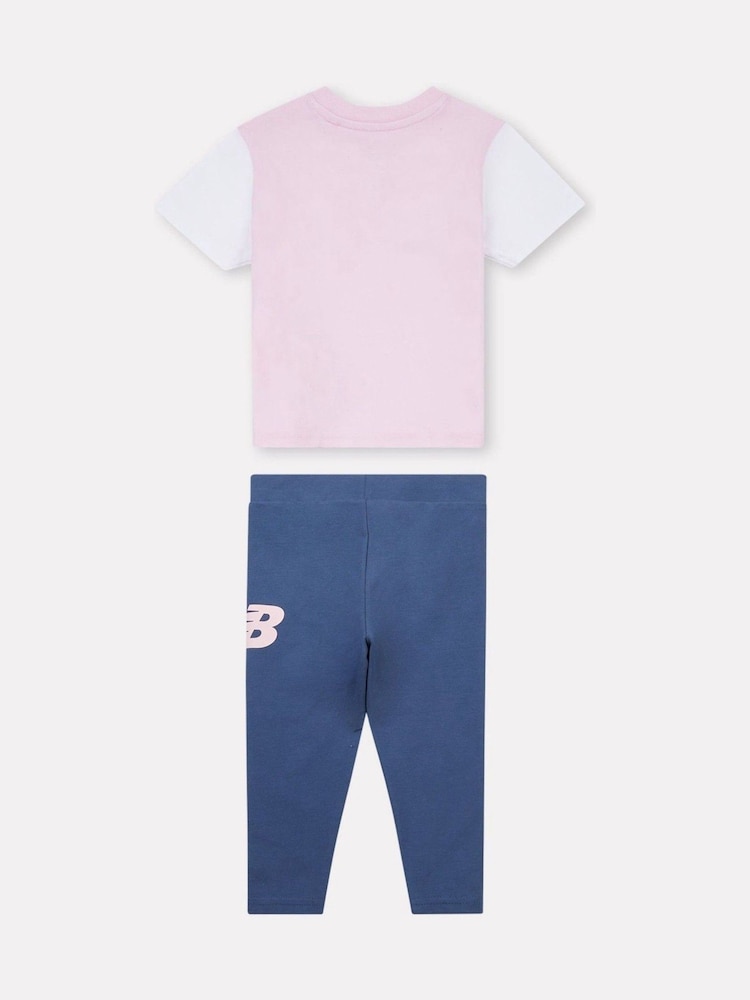 New Balance Blue Kids Jersey T-Shirt & Leggings Set - Image 2 of 5