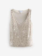 Gold Sequin V-Neck Vest - Image 1 of 1