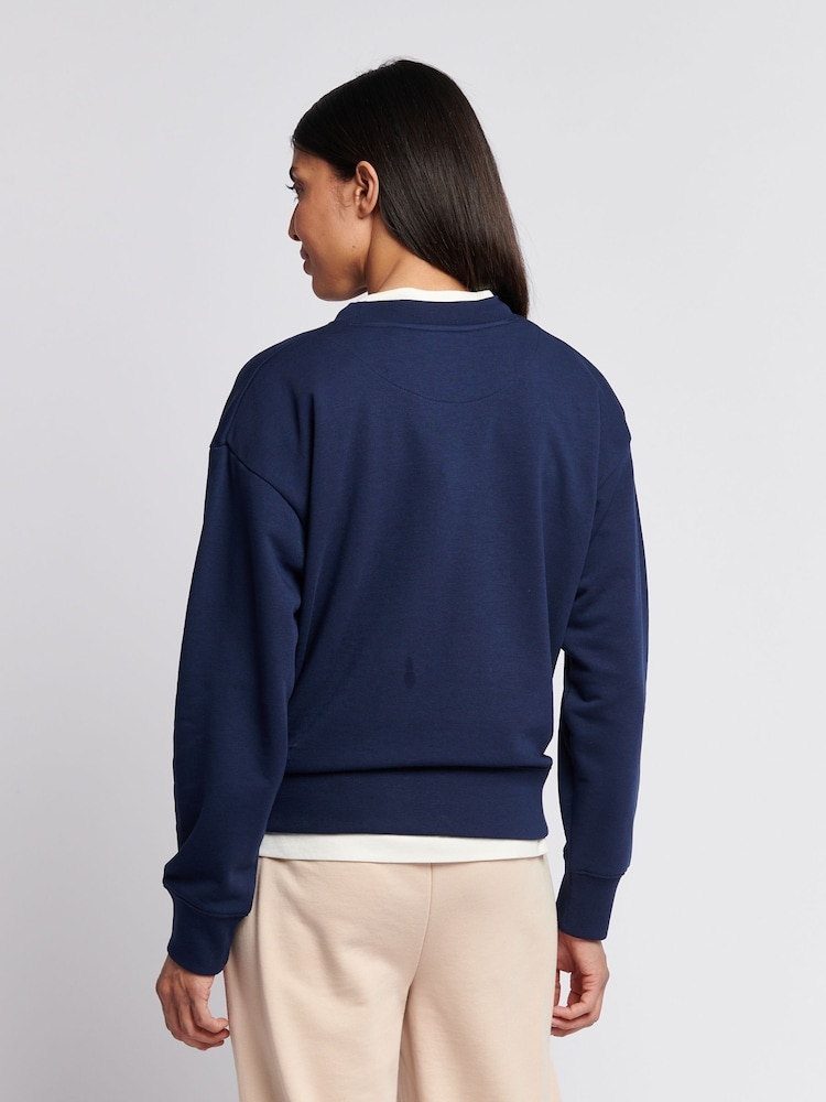 U.S. Polo Assn Blue Womens Premium Graphic Print Crew Sweatshirt - Image 2 of 7