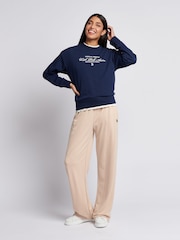 U.S. Polo Assn Blue Womens Premium Graphic Print Crew Sweatshirt - Image 3 of 7