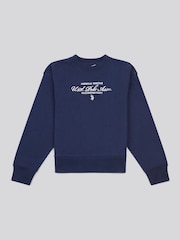 U.S. Polo Assn Blue Womens Premium Graphic Print Crew Sweatshirt - Image 5 of 7