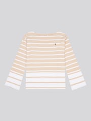 U.S. Polo Assn Natural Womens Colour Block Stripe Boatneck T-Shirt - Image 6 of 8