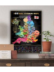 MenKind Black UK Football Stadium Scratch Map - Image 1 of 3