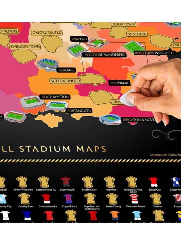 MenKind Black UK Football Stadium Scratch Map - Image 2 of 3