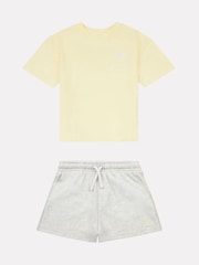 New Balance Yellow Small Kids Logo T-Shirt and Shorts Set - Image 1 of 5