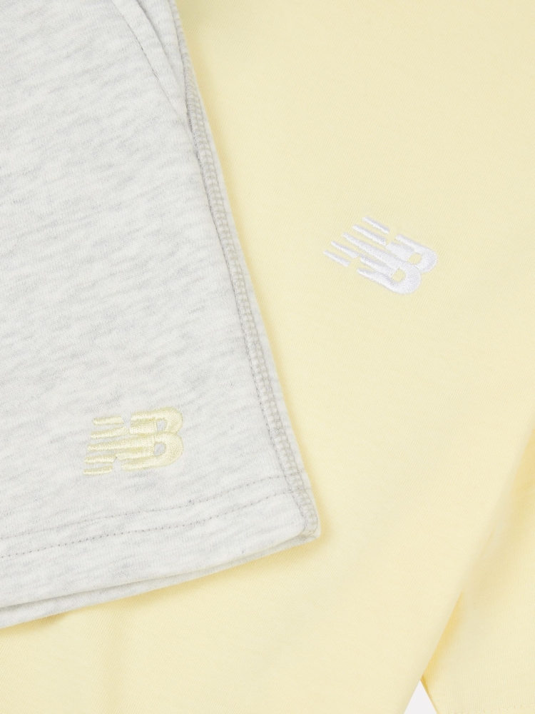 Żółty - New Balance Small Kids Logo T-Shirt and Shorts Set - Image 3 of 5