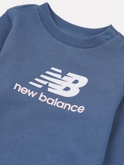 New Balance Pink Kids Stacked Logo Crew and Leggings Set - Image 4 of 5