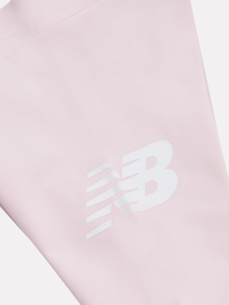 New Balance Pink Kids Stacked Logo Crew and Leggings Set - Image 5 of 5