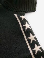 Rockett St George Black Star Knitted Poncho - Image 8 of 9