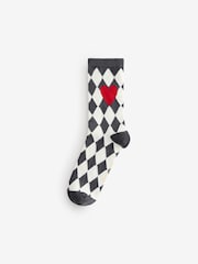 Rockett St George Black/White Spot and Harlequin 4 Pack Socks - Image 2 of 9