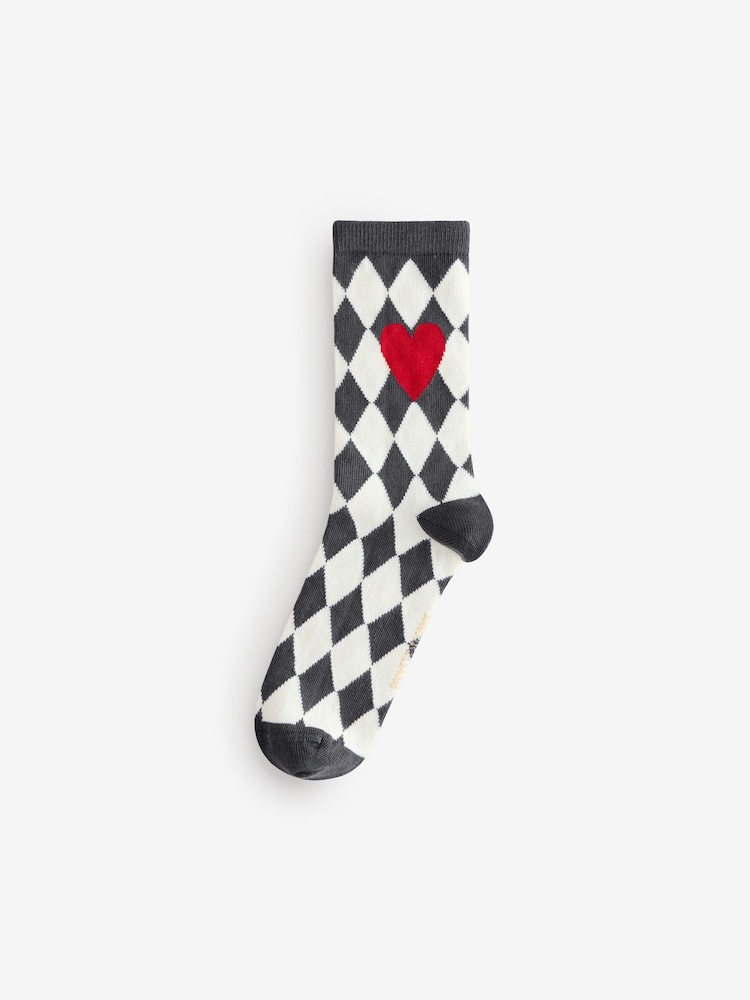 Rockett St George Black/White Spot and Harlequin 4 Pack Socks - Image 2 of 9