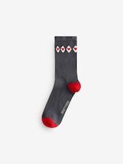 Rockett St George Black/White Spot and Harlequin 4 Pack Socks - Image 4 of 9